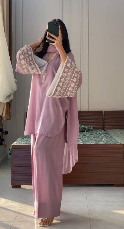 "Grace in Lilac – Soft hues, bold vibe, effortless charm."