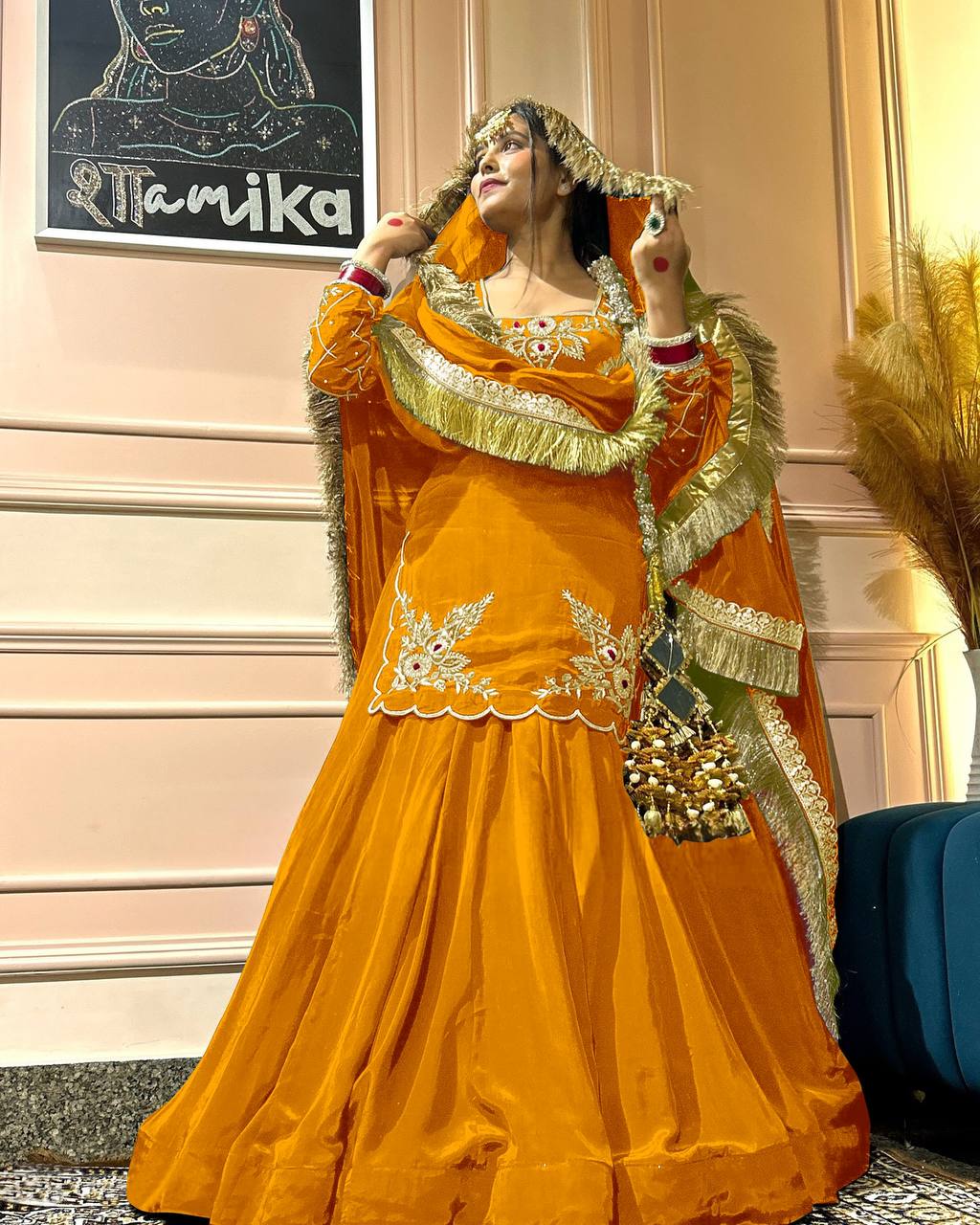 Elegant Emerald Green Embroidered  Set with Dupatta