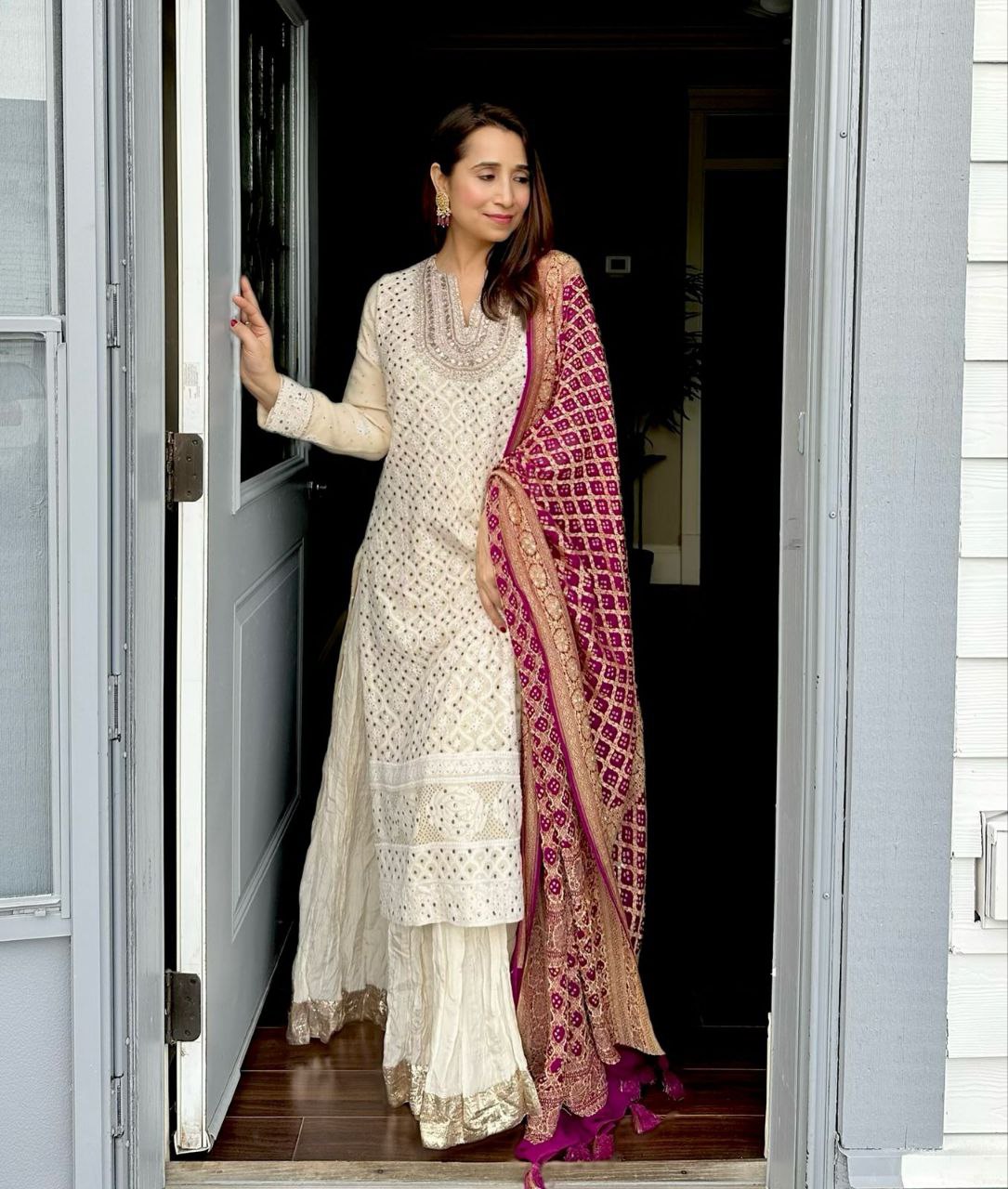 Elegant Embroidered Fox Georgette Anarkali Set with Designer Dupatta