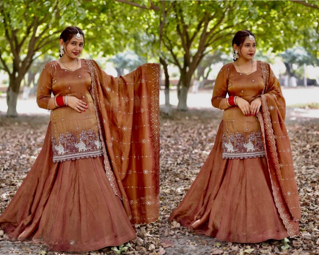 Luxurious Brown Silk Suit: Embroidery That Defines Timeless Sophistication