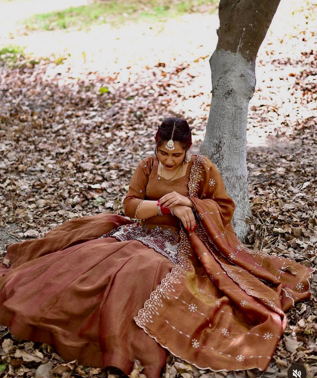 Luxurious Brown Silk Suit: Embroidery That Defines Timeless Sophistication
