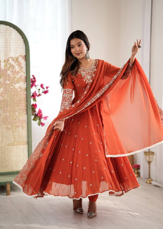 Majestic Marigold Ensemble Off Orange Opulent Collection