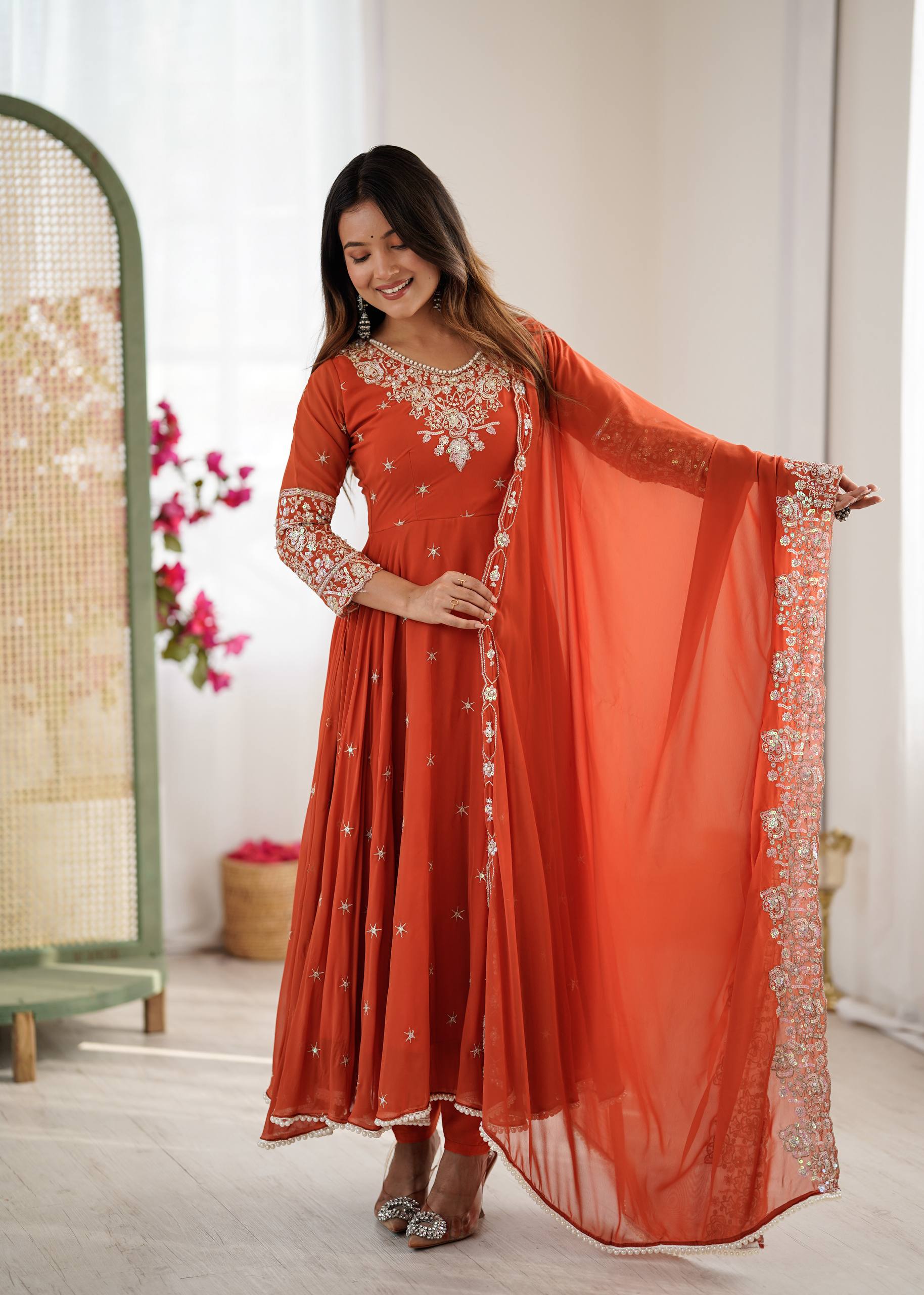 Majestic Marigold Ensemble Off Orange Opulent Collection