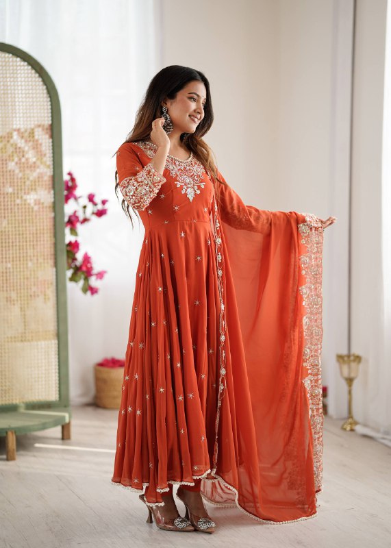 Majestic Marigold Ensemble Off Orange Opulent Collection