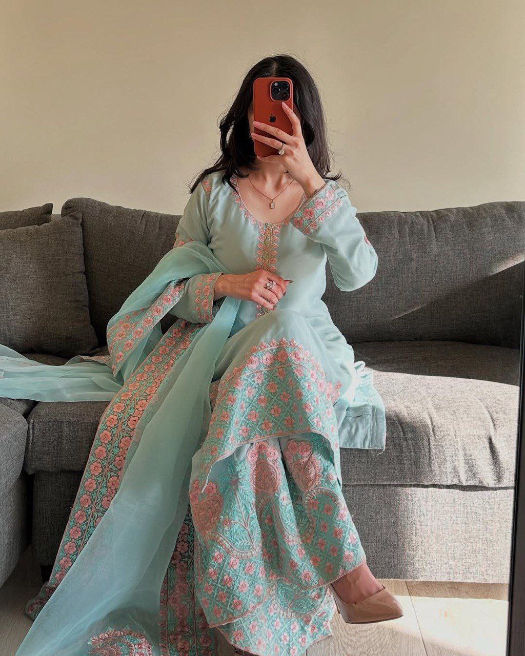 Elegant Embroidered 3-Piece Suit Set