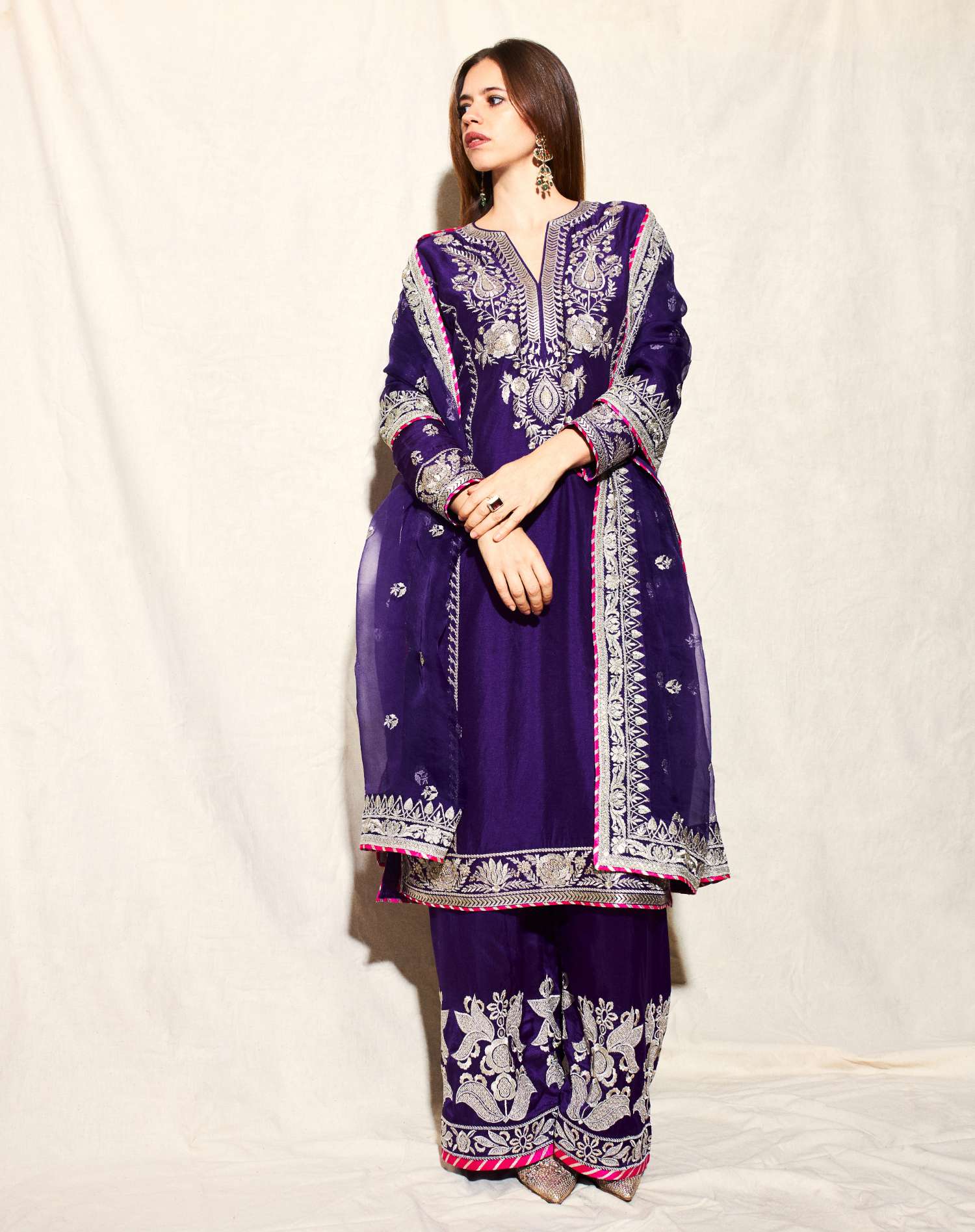 Royal Elegance: Deep Purple Embroidered Anarkali Suit