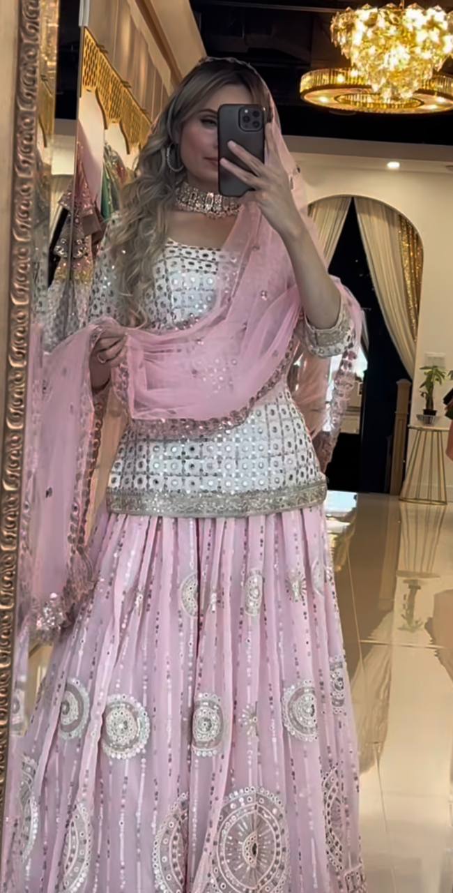 Radiant Elegance: Capturing Moments in a Pink Lehenga Glamour