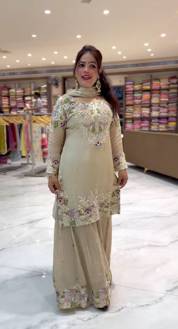 ffortless Grace: Woman Exuding Confidence in Beige Tailoring