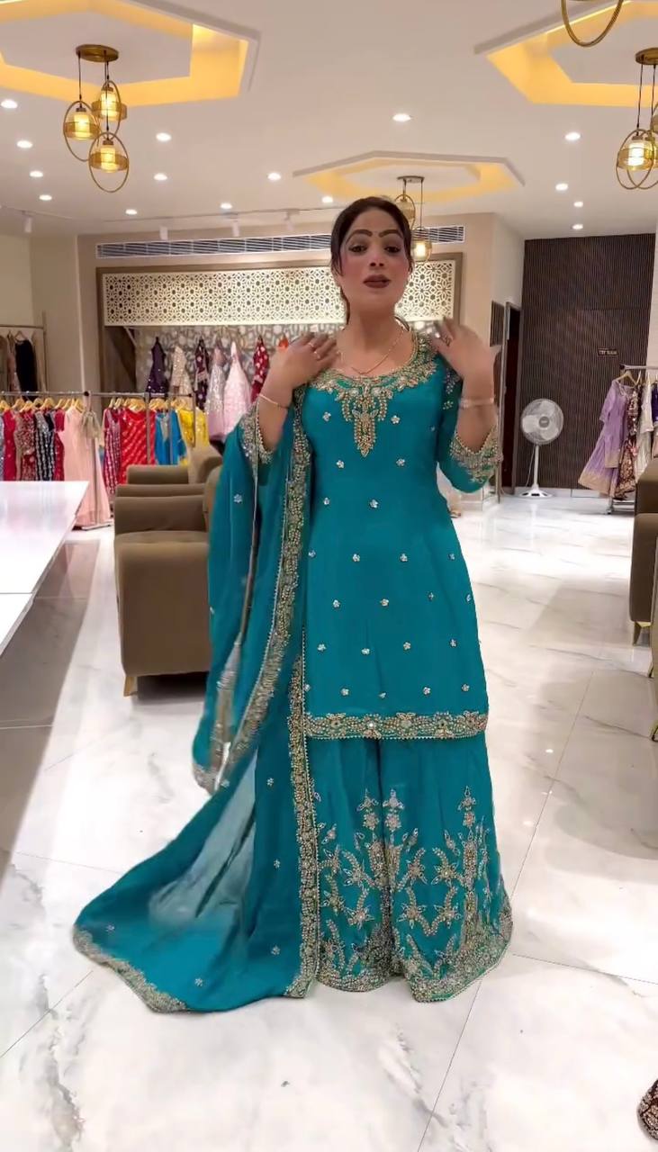 Elegance in Azure: A Captivating Pose