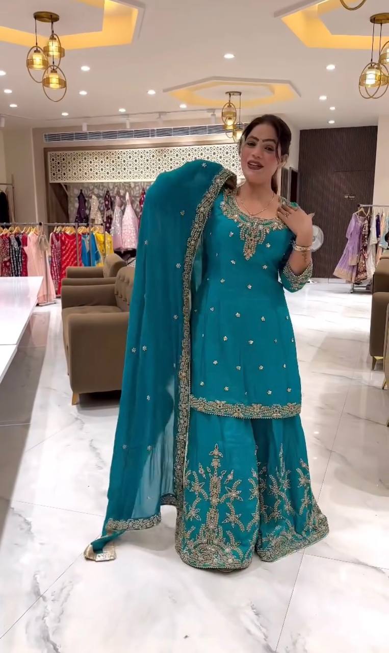 Elegance in Azure: A Captivating Pose