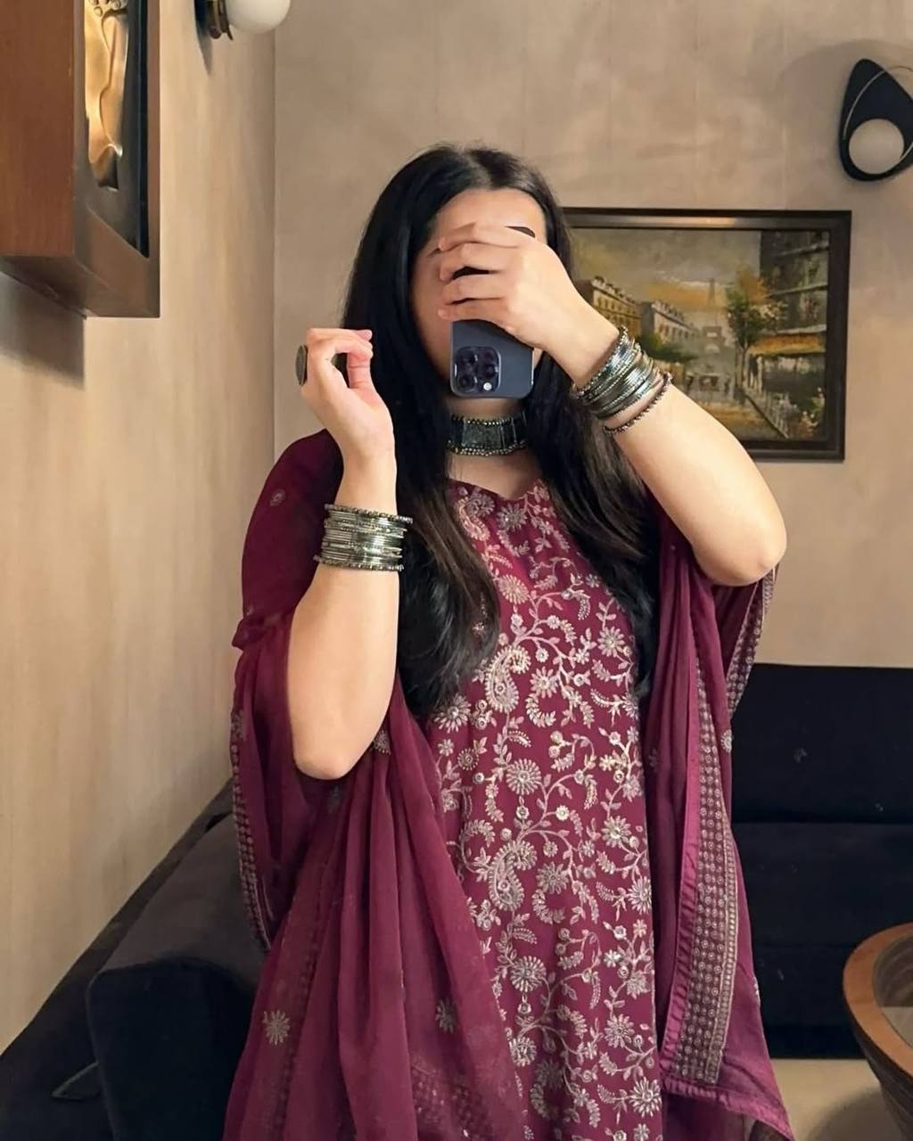 Maroon Elegance: Capturing Moments in Style and Graceful Glamour