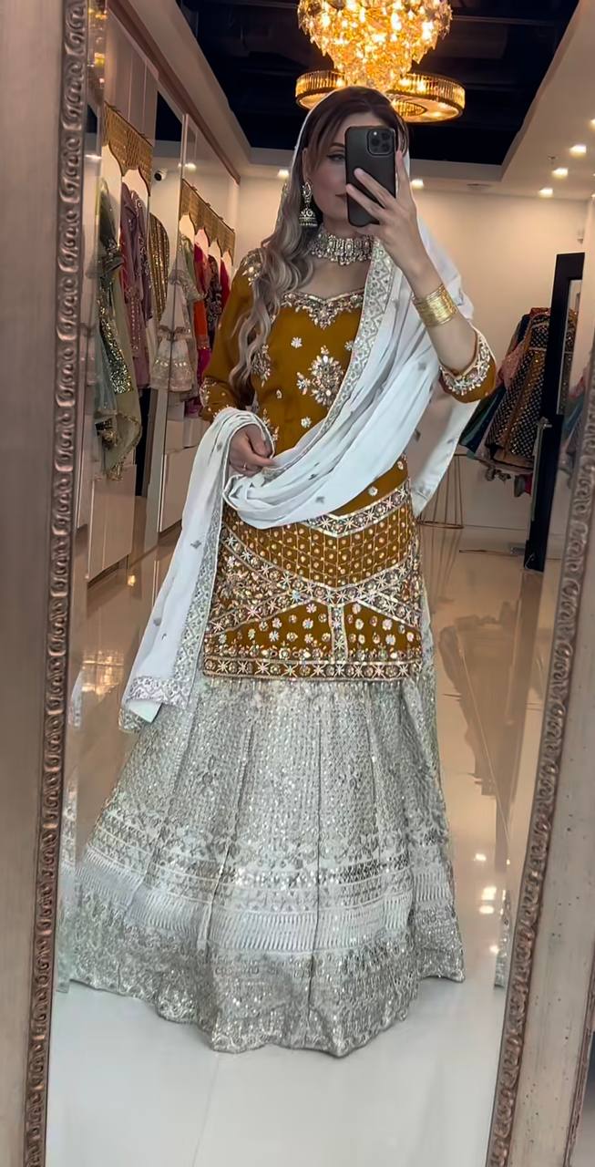 Radiant Selfie Elegance: Capturing Moments in Chic Yellow and White Attire