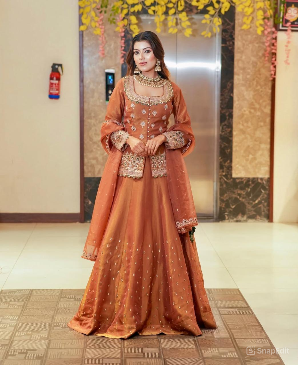 Luxurious Ethnic Lengha Suit Set with Exquisite Embroidery Work